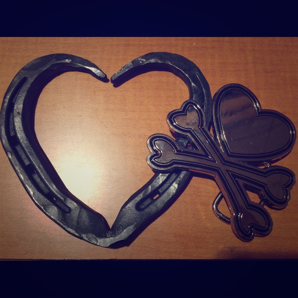 Heart and Bones Belt Buckle